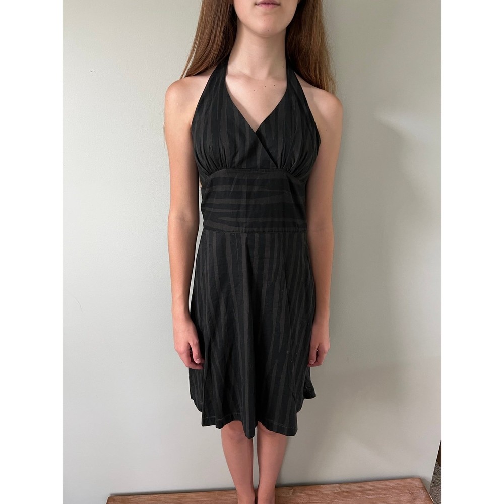 Womens Halter Style Zebra Striped Fall Sundress Dress | Rogan for Target | sz 7 - Picture 2 of 8